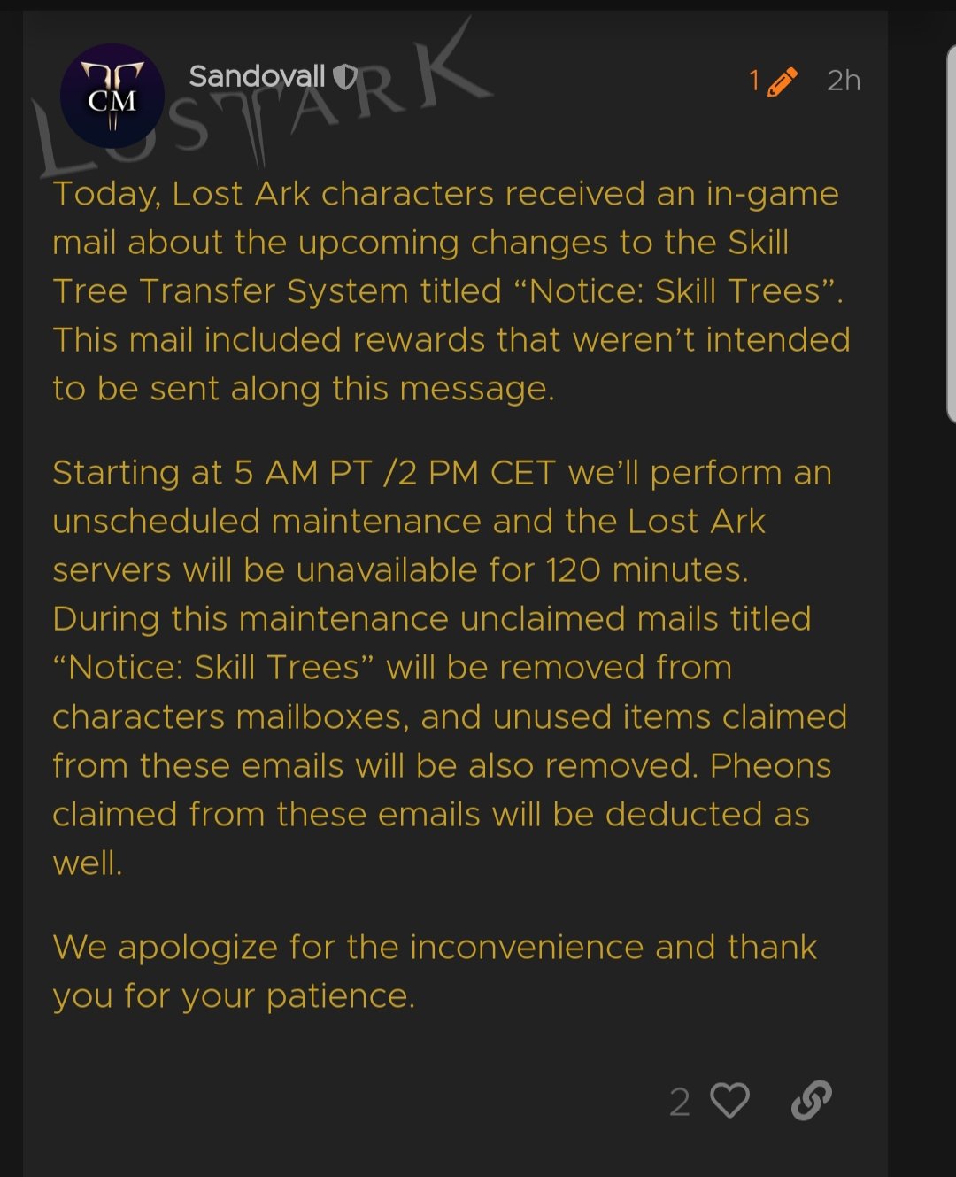 Notice Skill Trees